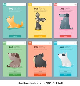 Animal banner with Dog for web design 3 , vector, illustration