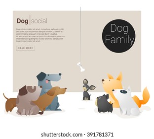 Animal banner with Dog for web design 1 , vector, illustration