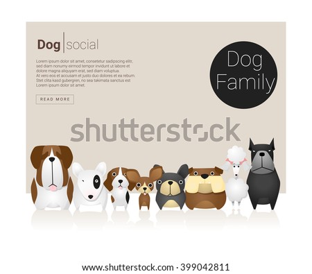 Animal Banner Dogs Vector Illustration Vector De Stock