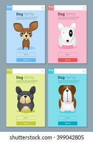 Animal banner with Dogs for web design , vector, illustration