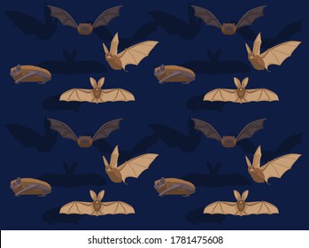 Animal Bat Brown Long Eared Noctule Vector Illustration Background-01