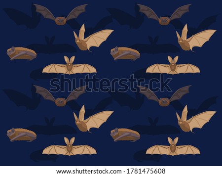 Animal Bat Brown Long Eared Noctule Vector Illustration Background-01