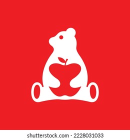 Animal Bear Apple Logo Design