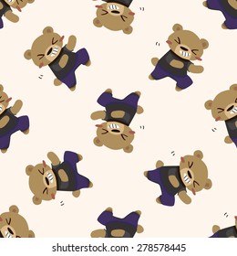 animal bear cartoon, cartoon seamless pattern background