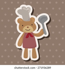 animal bear chef cartoon theme elements