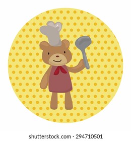 animal bear chef cartoon theme elements
