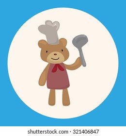 animal bear chef cartoon theme elements