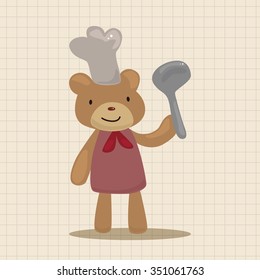 animal bear chef cartoon theme elements