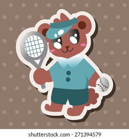 Animal bear doing sports cartoon theme elements