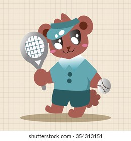 Animal bear doing sports cartoon theme elements