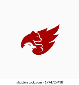 Creative Bär und Adler Logo.Design-Vektorgrafik