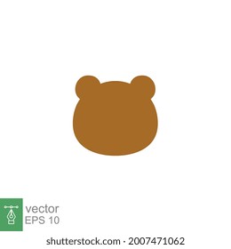 animal, bear head icon, shape, flat style. Teddy bear simple avatar character. Soft baby toy face logo for animal cat cartoon. Vector illustration. design on white background. EPS 10