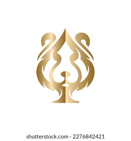 Animal bear head spade luxury modern logo