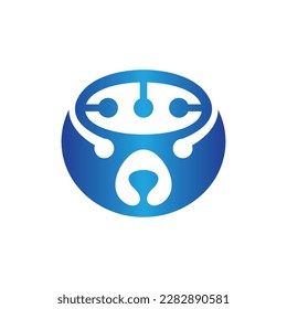 Animal bear head technology modern creative logo