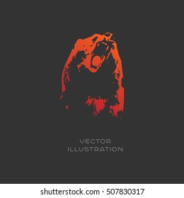 Animal bear head vector silhouette illustration