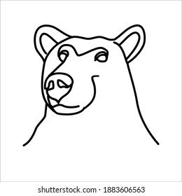 Diseño del icono del oso animal. Vector, imagen de clip, ilustración, diseño de icono de línea.