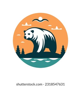 Plantilla de diseño de vectores para el logotipo de oso animal