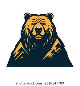 Plantilla de diseño de vectores para el logotipo de oso animal