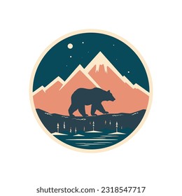 Plantilla de diseño de vectores para el logotipo de oso animal