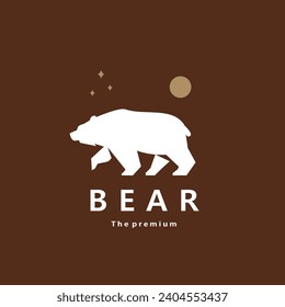 animal bear natural logo vector icon silhouette retro hipster