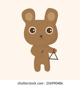 animal bear playing instrument cartoon theme elements