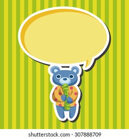 animal bear playing instrument cartoon theme elements