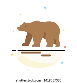 Animal, Bear, Polar, Canada Abstract Flat Color Icon Template