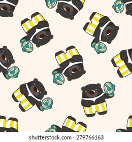 animal bear summer cartoon , cartoon seamless pattern background