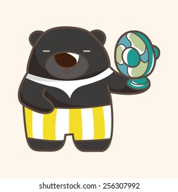 animal bear summer cartoon theme elements