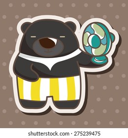 animal bear summer cartoon theme elements