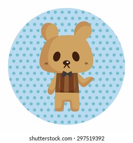 animal bear waiter cartoon theme elements