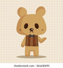 animal bear waiter cartoon theme elements