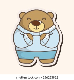 animal bear winter cartoon theme elements