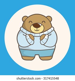 animal bear winter cartoon theme elements