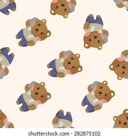 Animal Bear Worker Cartoon Seamless Pattern Stock Vector (Royalty Free ...