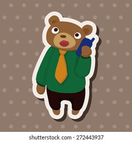 animal bear worker cartoon theme elements