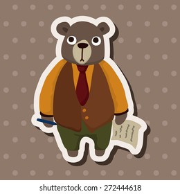 animal bear worker cartoon theme elements