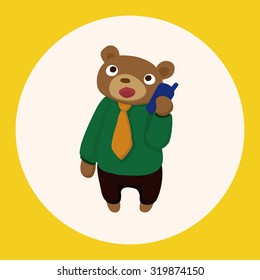 animal bear worker cartoon theme elements