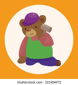 animal bear worker cartoon theme elements