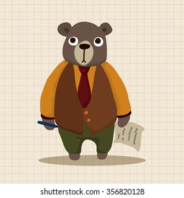 animal bear worker cartoon theme elements