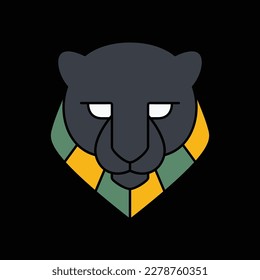 animal bête faune jungle carnivore panthère léopard tête léopard image géométrique logo plat création image vectorielle
