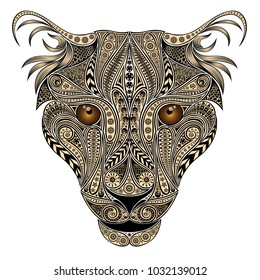 Animal. Beautiful vector leopard from vitnage patterns