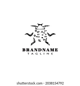 animal bedbug cartoon logo icon template black modern isolated vector illustration