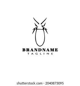 animal bedbug cartoon logo icon design template black modern isolated vector illustration