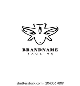 animal bedbug cartoon logo icon design template black modern isolated cute illustration