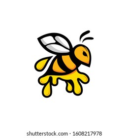 Animal Bee Honey Vector Logo Design
