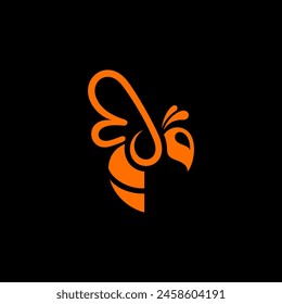 Logotipo de abeja animal con diseño simple, logotipos de negocios