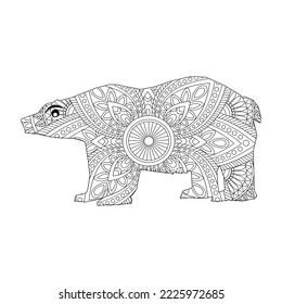 Animal best mandala vector illustration bear