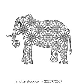 Animal best mandala vector illustration elephant
