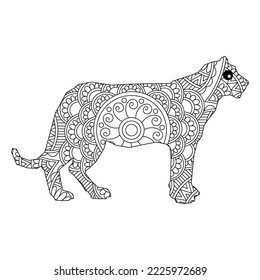 Animal best mandala vector illustration tiger
